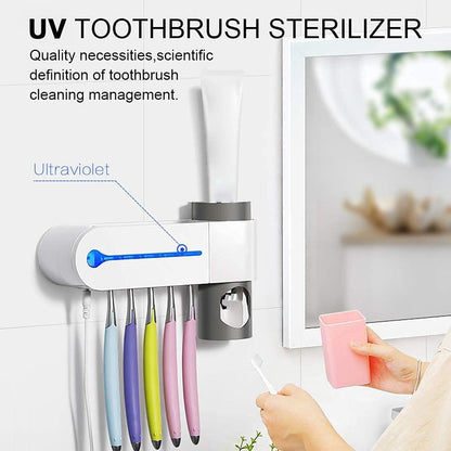 UV Toothbrush Holder With Toothpaste Dispenser