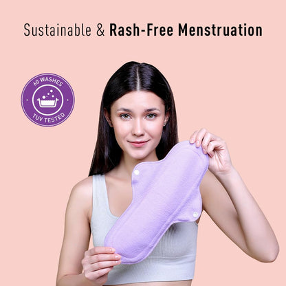Reusable Rash Free Cotton Menstrual Pads (L)