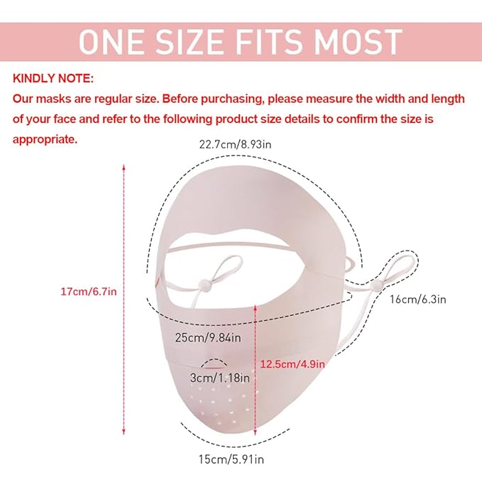 UPF 50+ Sun Protection Ice Silk Face Mask - Unisex