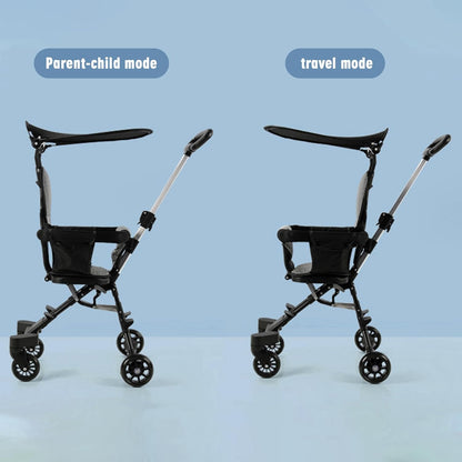 Lightweight Foldable Baby Stroller – Compact, Travel-Friendly, with Recline & Large Storage