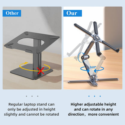 Adjustable Laptop Stand with 360 Rotating Base