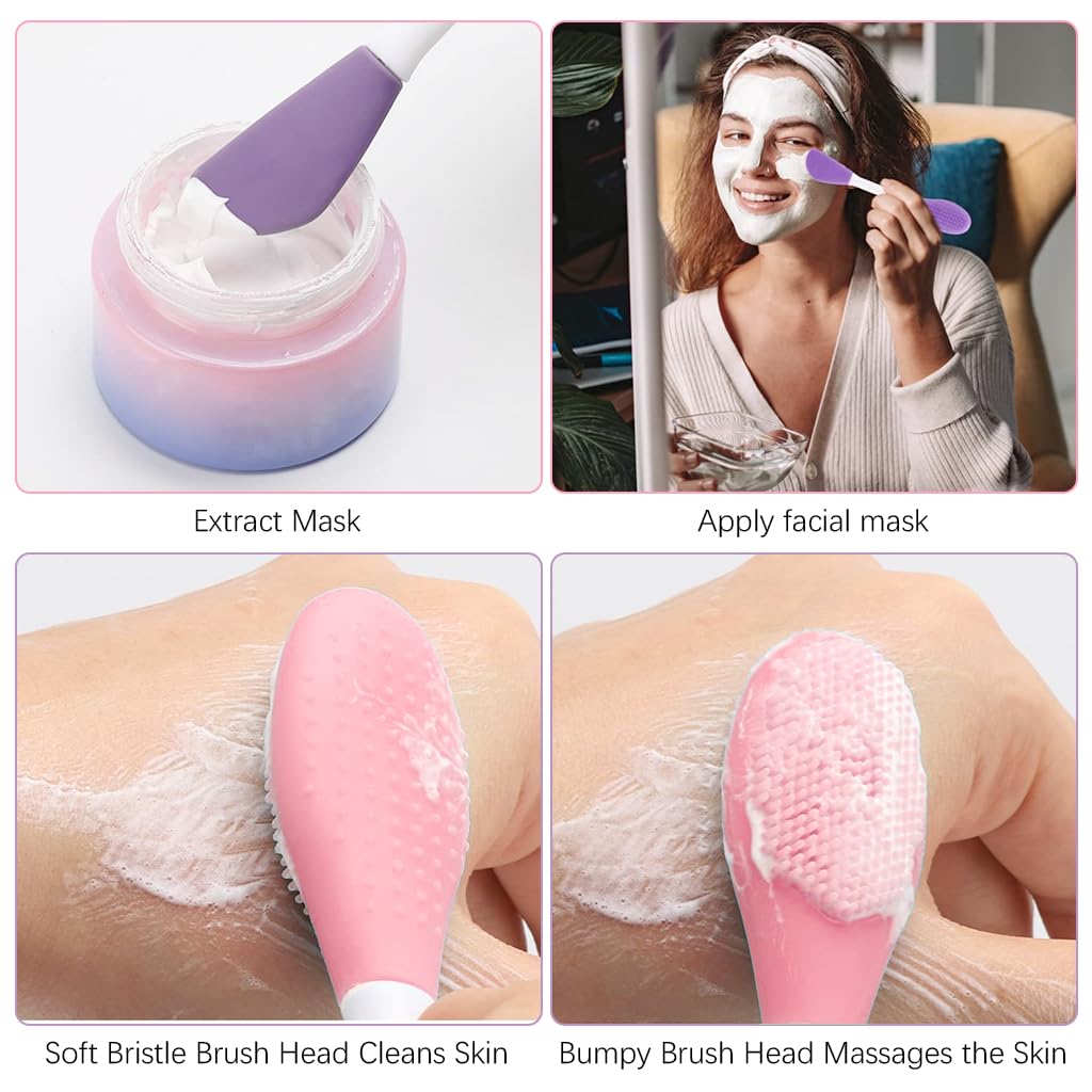 Double Head Silicone Face Mask Brush Applicator (Pack Of 3)