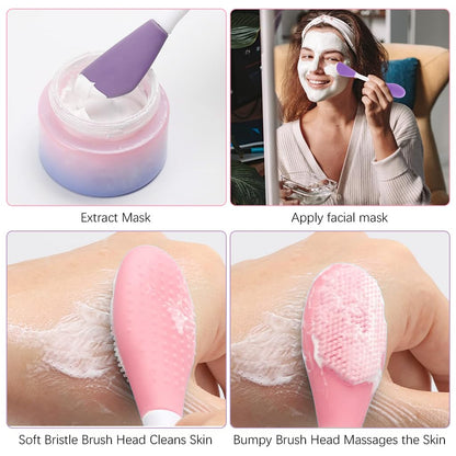 Double Head Silicone Face Mask Brush Applicator (Pack Of 3)