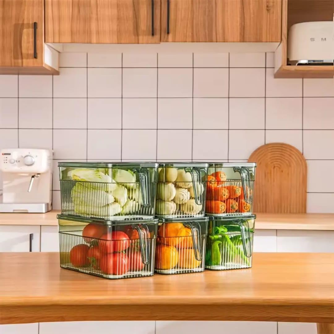 Clear Fridge Storage Box With Drain Tray