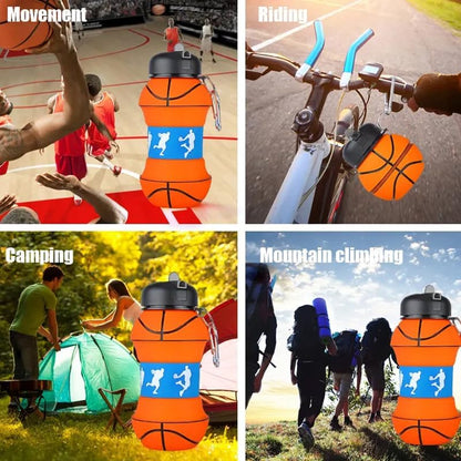 Silicone Basketball Shape Collapsible Bottle