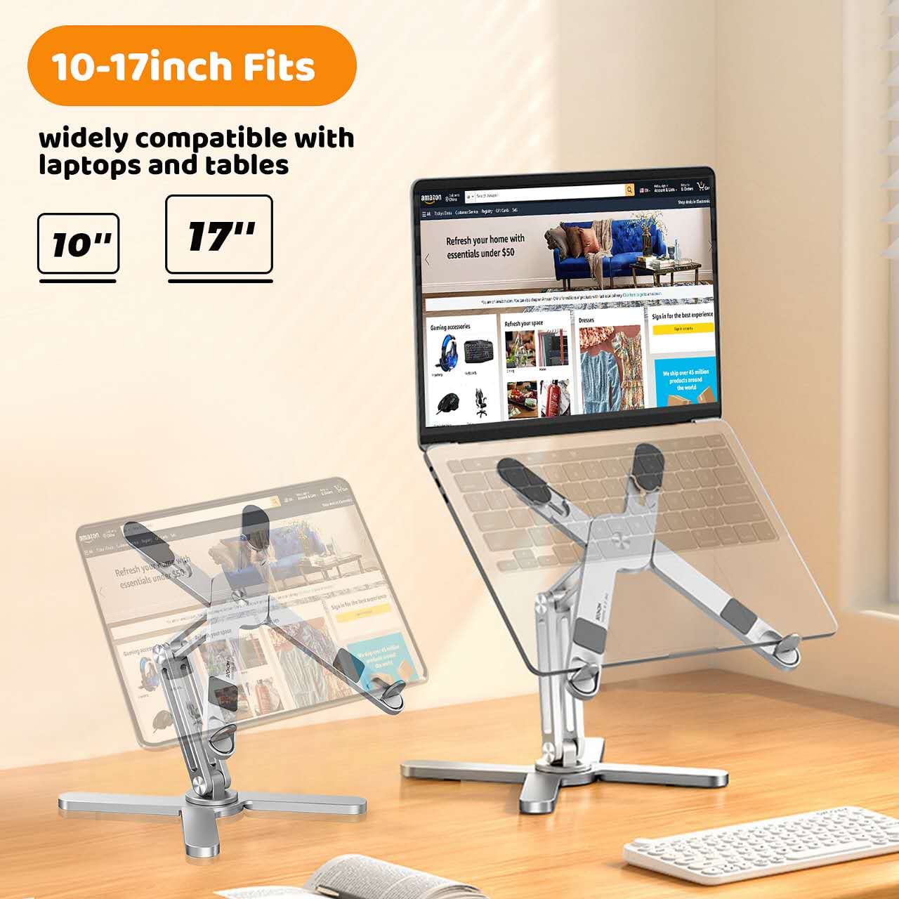 Adjustable Laptop Stand with 360 Rotating Base