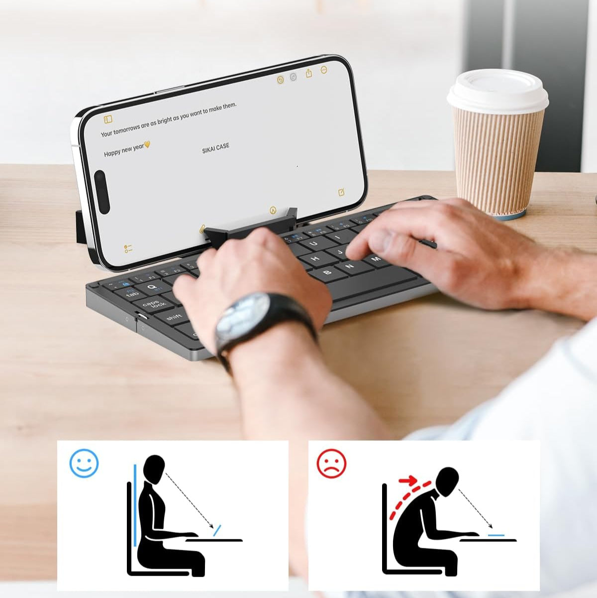 Foldable Bluetooth Keyboard with Magnetic Stand