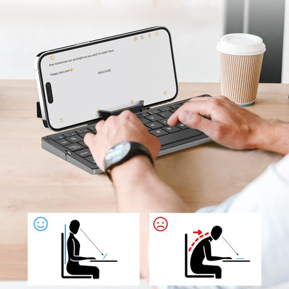 Foldable Bluetooth Keyboard with Magnetic Stand