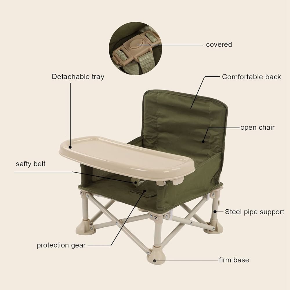 Foldable Baby Camping Chair with Tray