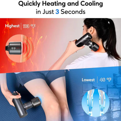 4-Rechargeable Heated Massager Gun Head with Hot and Cold Mode