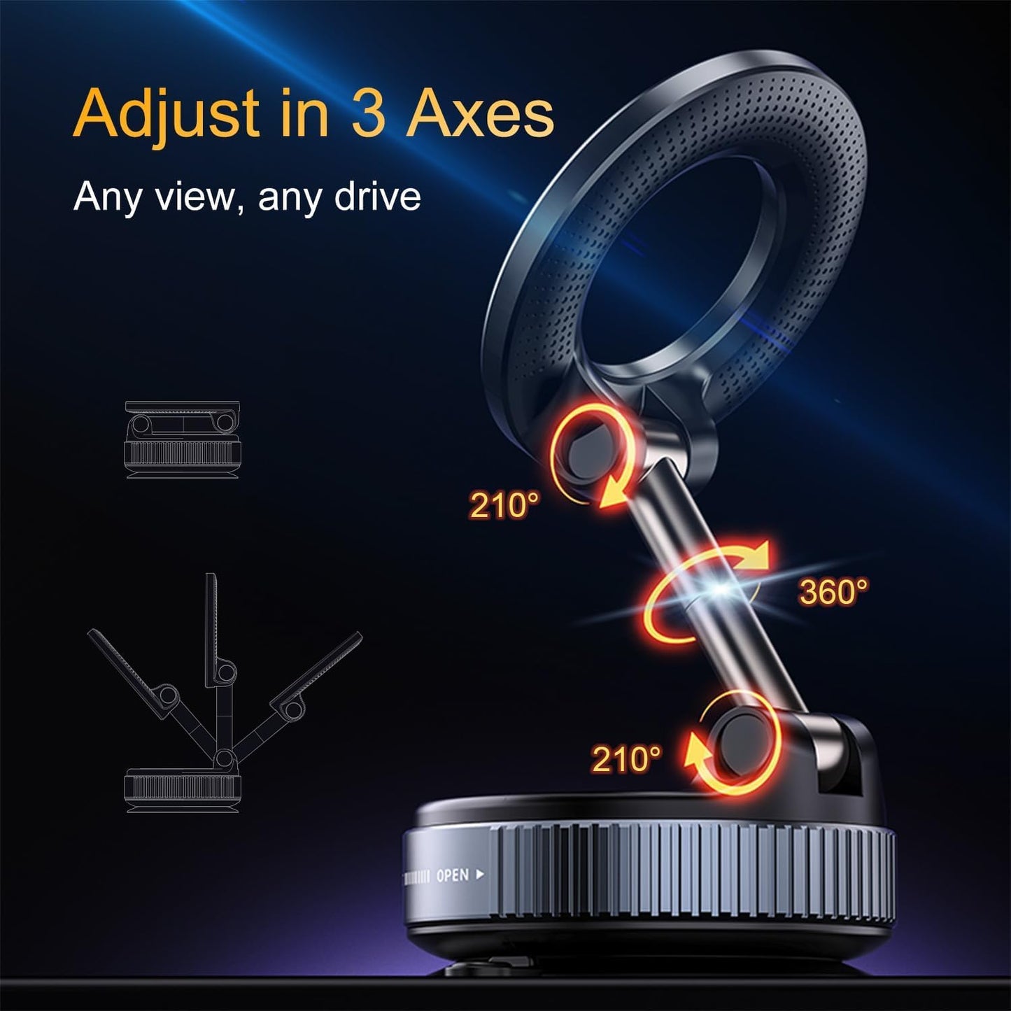 Foldable Magnetic Car Dashboard Phone Holder