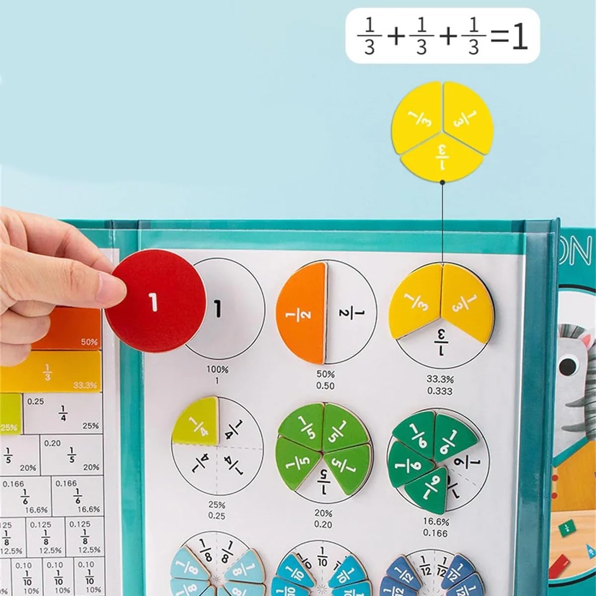 Magnetic Book Fraction Puzzle For Children