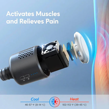 4-Rechargeable Heated Massager Gun Head with Hot and Cold Mode