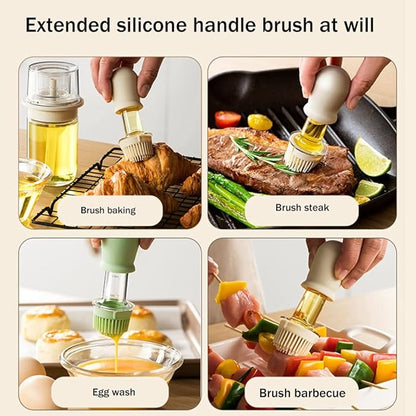 2-in-1 Glass Oil Bottle with Silicone Brush