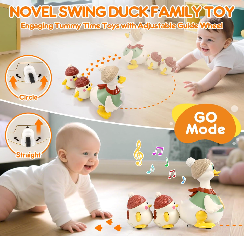 4 Duck Musical Crawling Toy Set