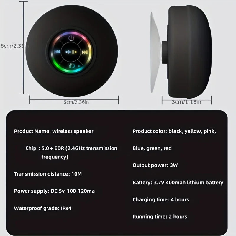 Waterproof Bluetooth Shower Speaker