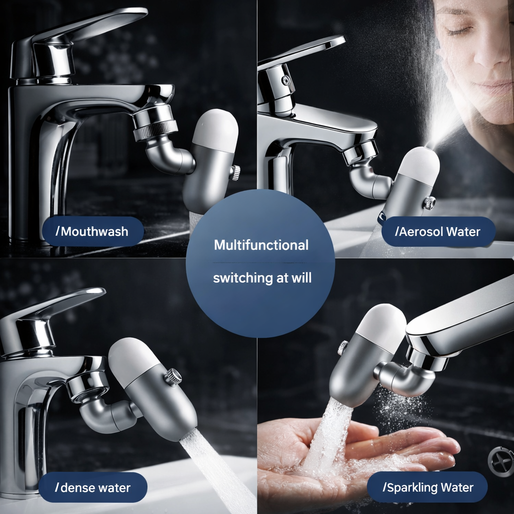 Adjustable Four-Water Fountain Rotating Water Faucet
