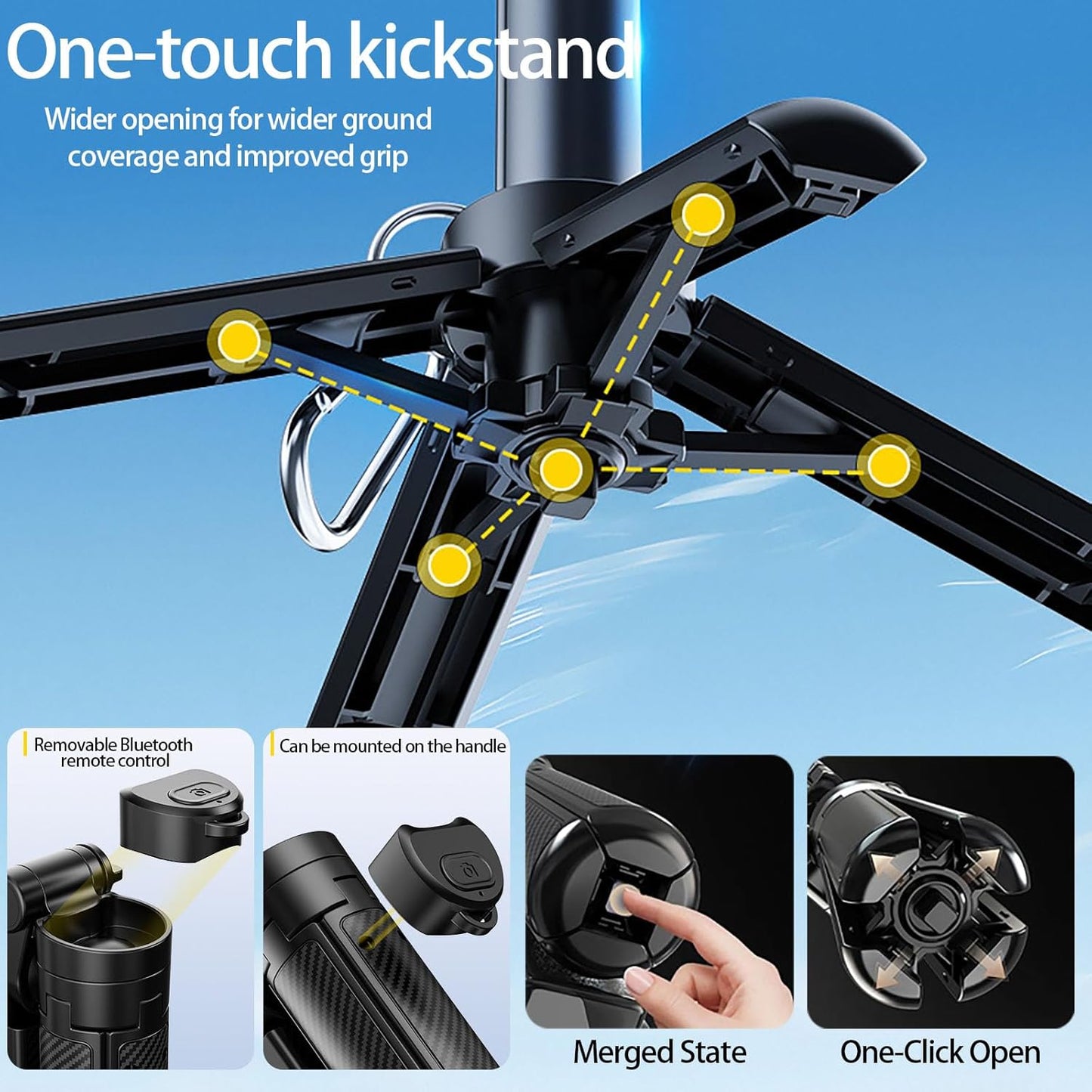 3-in-1 Magnetic Vlogging Tripod with Bluetooth Remote
