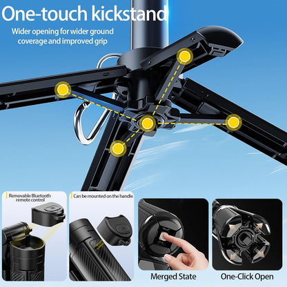 3-in-1 Magnetic Vlogging Tripod with Bluetooth Remote