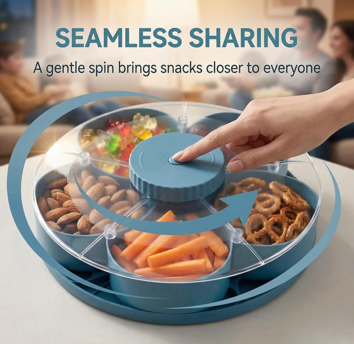 Divided Spin Snack Serving Tray