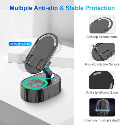 5-in-1 Phone Holder with Bluetooth Speaker