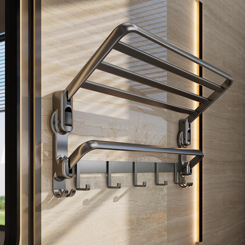Wall Mounted Foldable Towel Rack