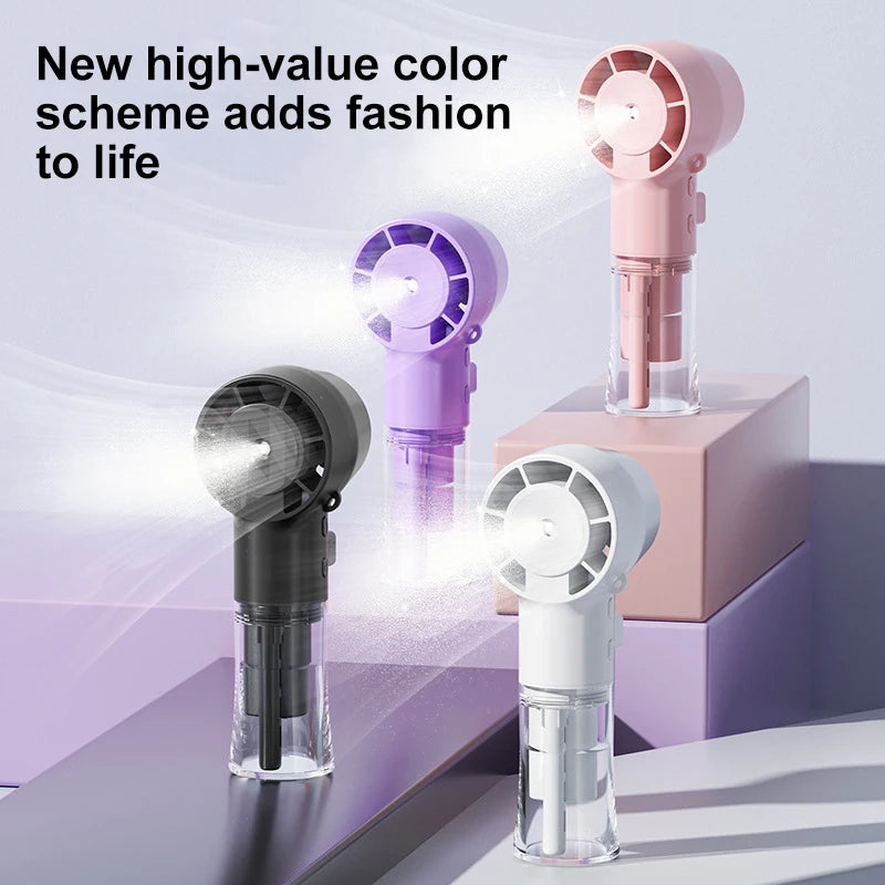 Misting Handheld Fan With Neck-String
