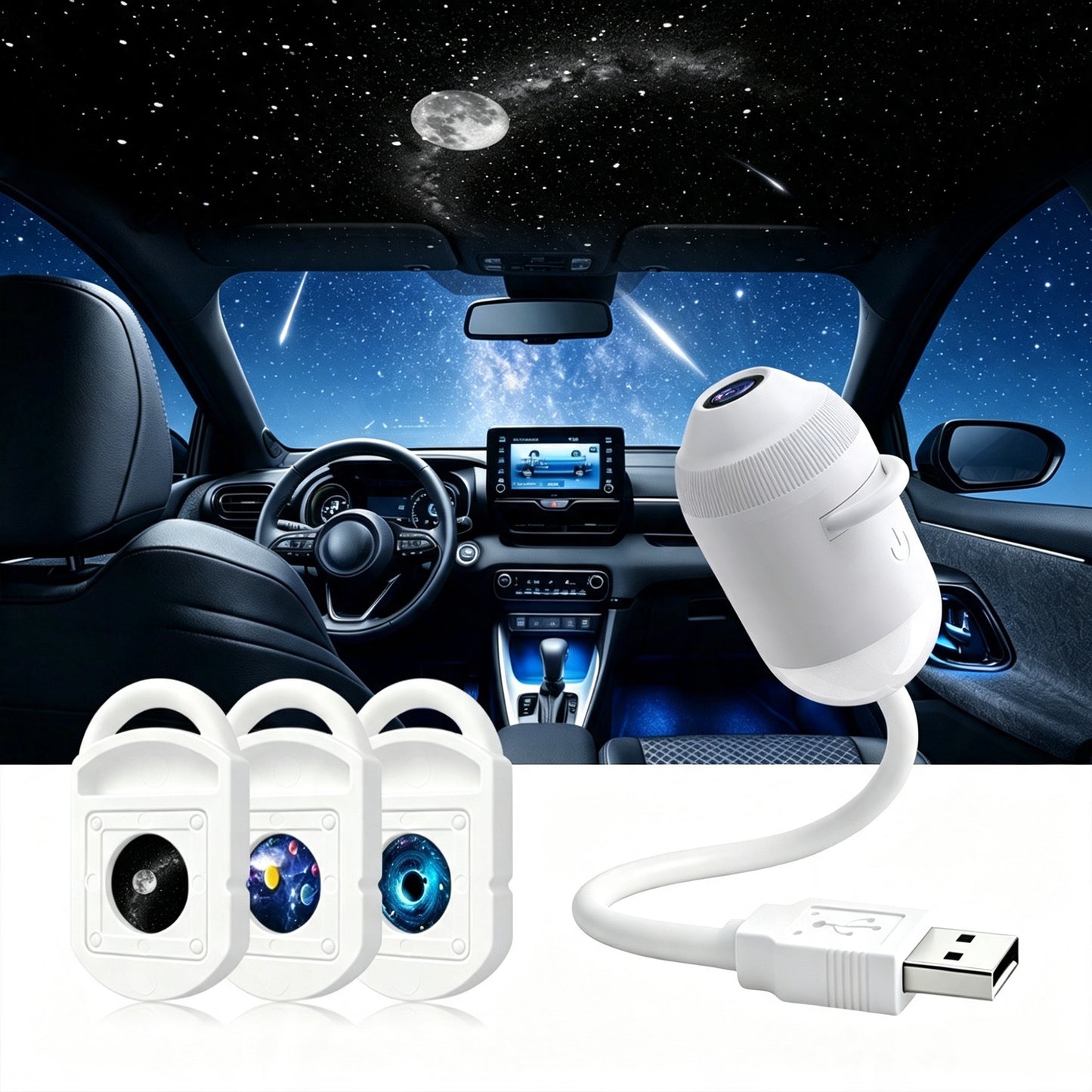 2 In 1 Mini Galaxy Projector (3 Films Included)