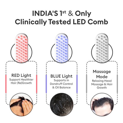 LED Therapy Head Massager Hair Brush