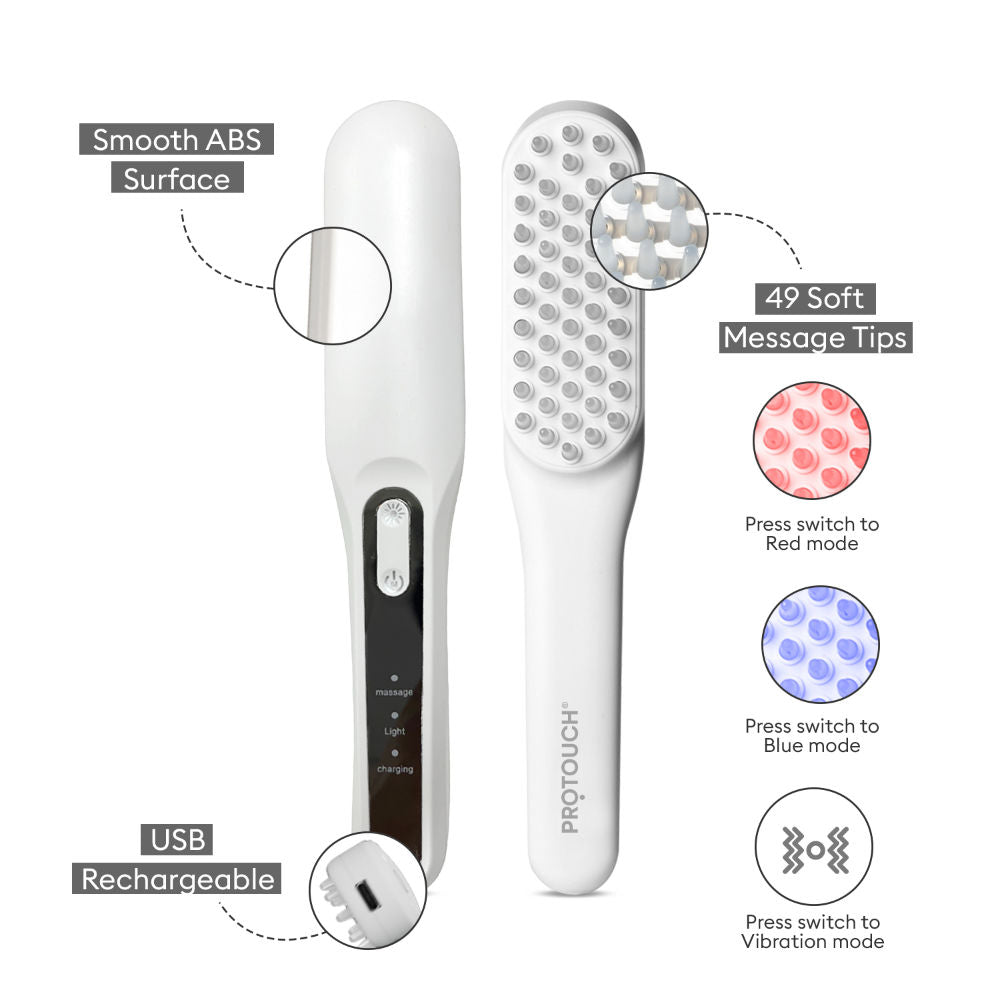 LED Therapy Head Massager Hair Brush