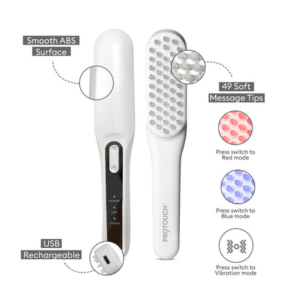 LED Therapy Head Massager Hair Brush