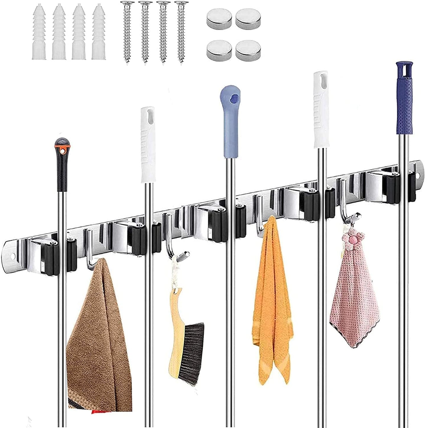 Wall Mounted Stainless Steel Mop Broom Holder