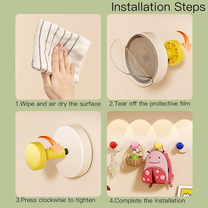 Rotating Vacuum Suction Wall Hooks