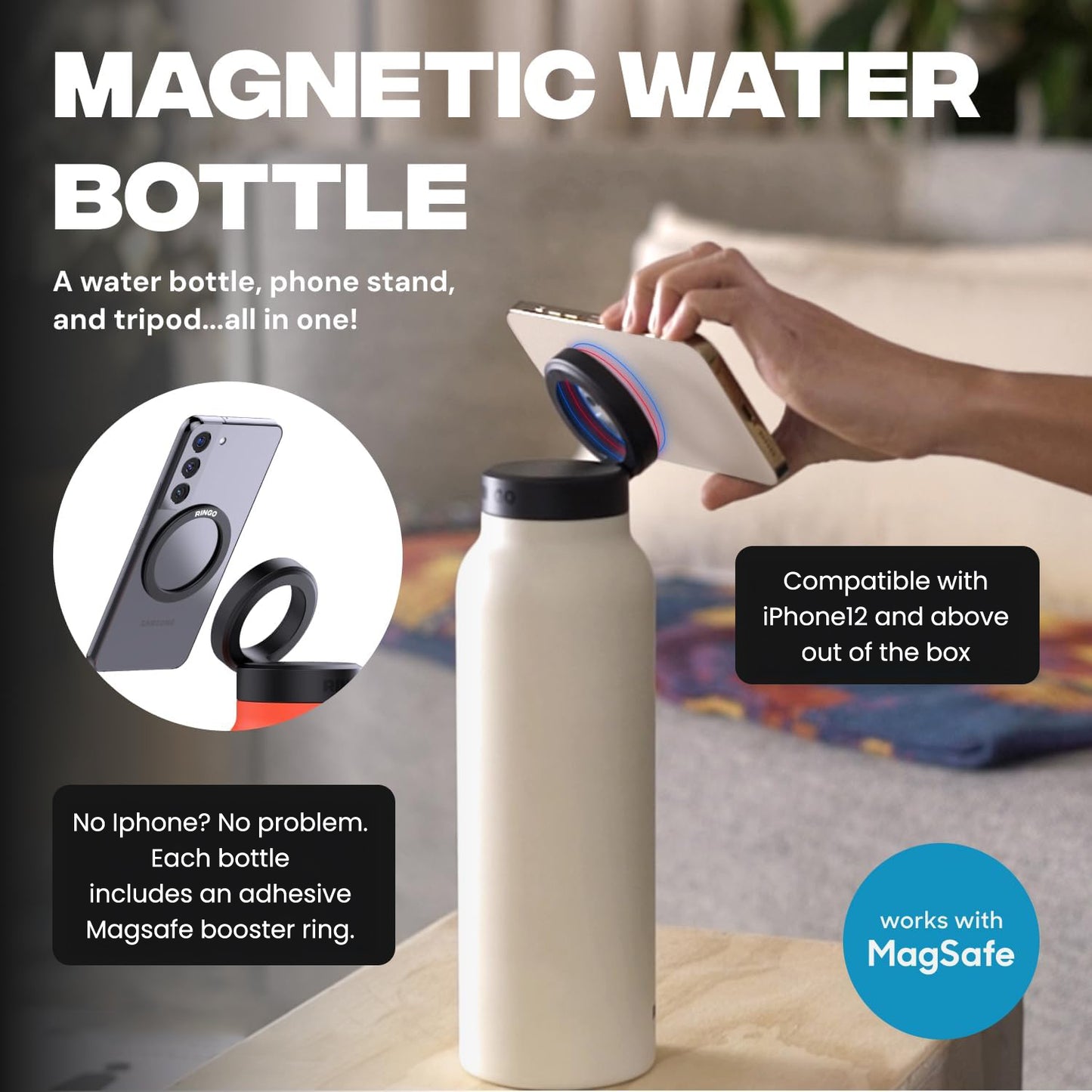 2-in-1 MagSafe Water Bottle and Phone Mount