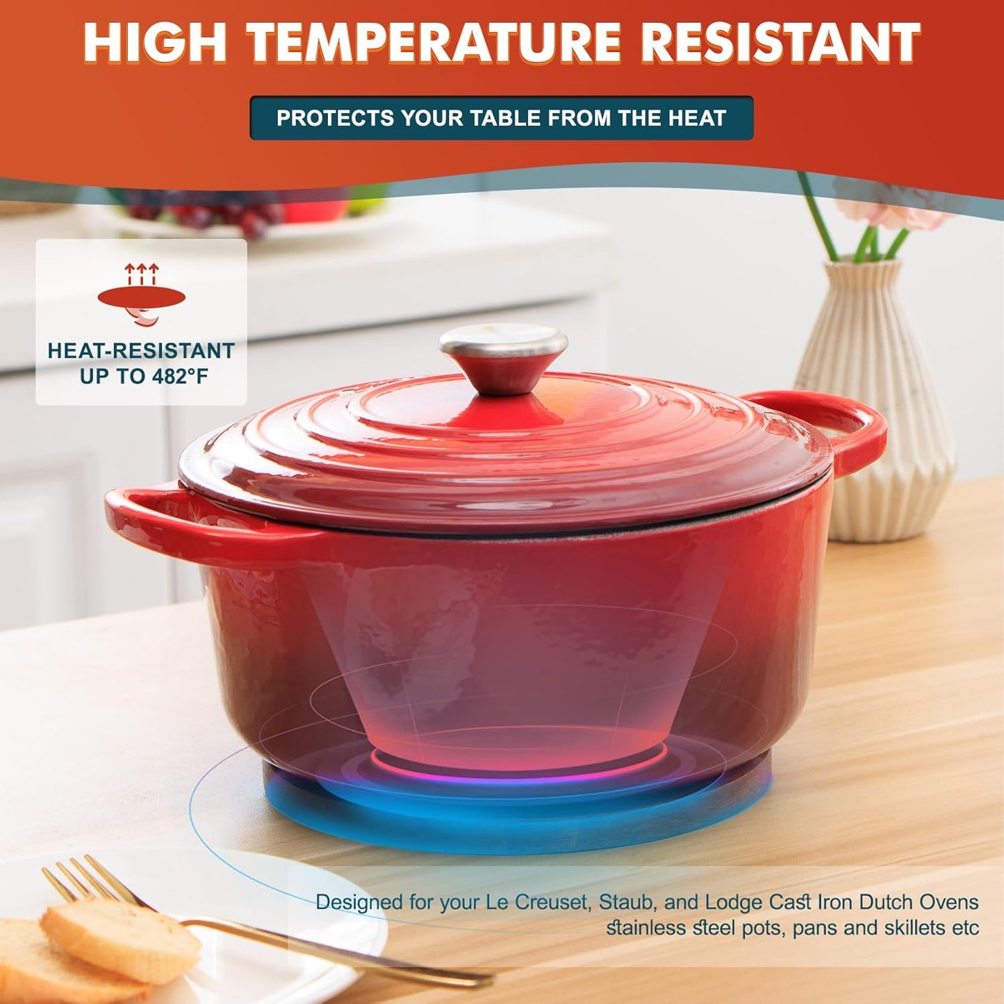 Magnetic Wooden Trivet for Hot Dishes