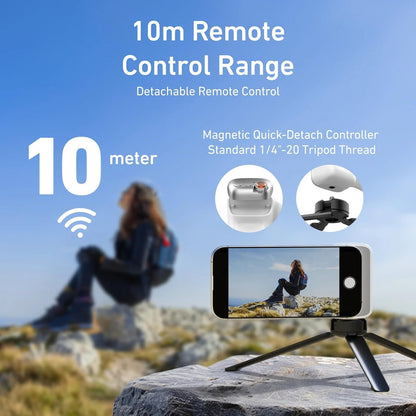 Magnetic Phone Grip with Detachable Remote