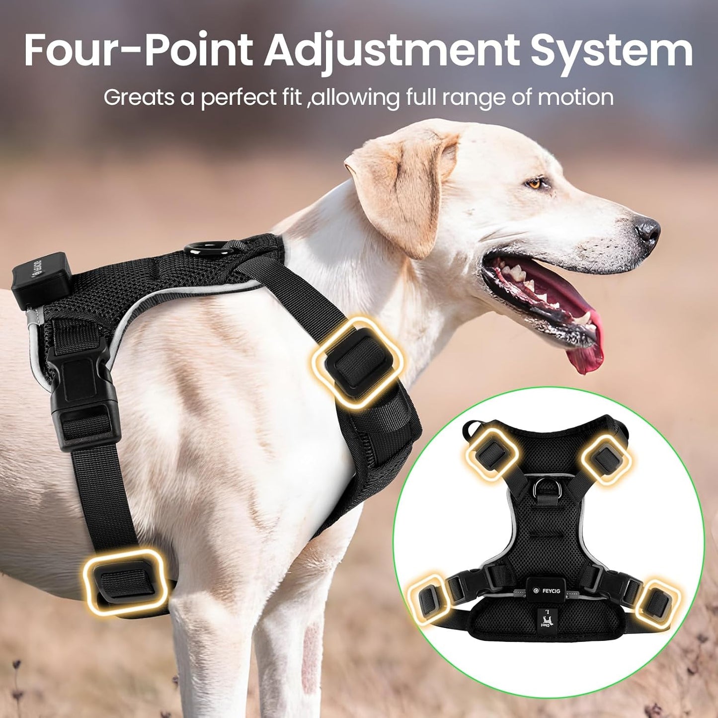 Anti-Pulling Dog Harness with LED Night Light