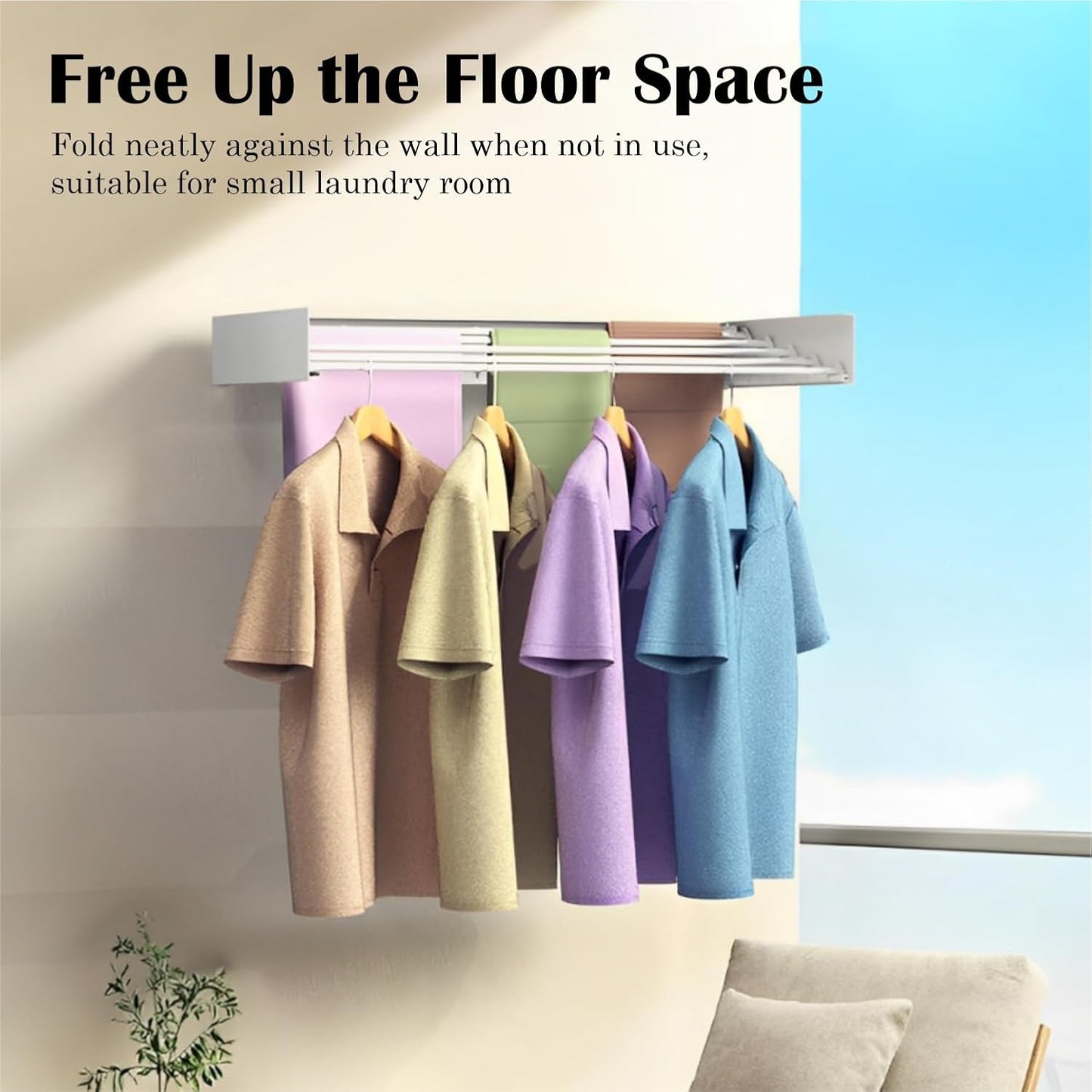 Wall Mounted Laundry Clothes Drying Rack