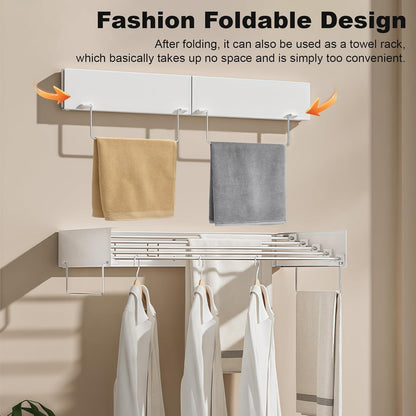 Wall Mounted Laundry Clothes Drying Rack