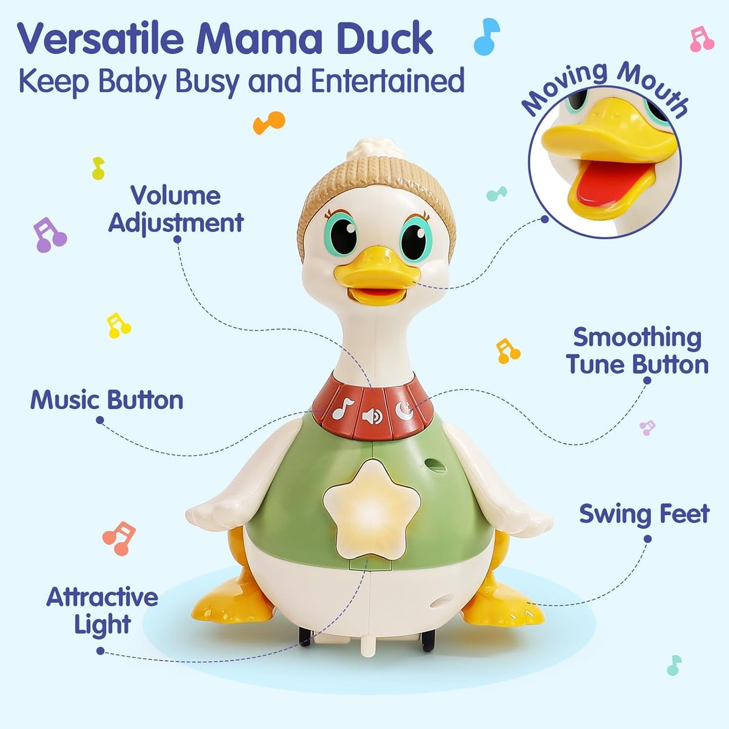 4 Duck Musical Crawling Toy Set