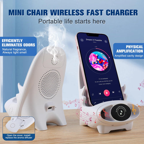 Mini Chair Wireless Fast Charger With Speaker