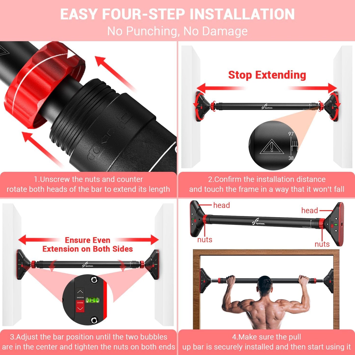 Multifunctional Pull Up Bar for Doorway