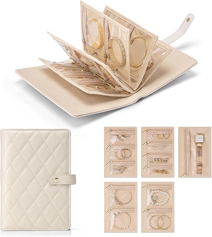 Luxury Leather Portable Jewellery Storage Book