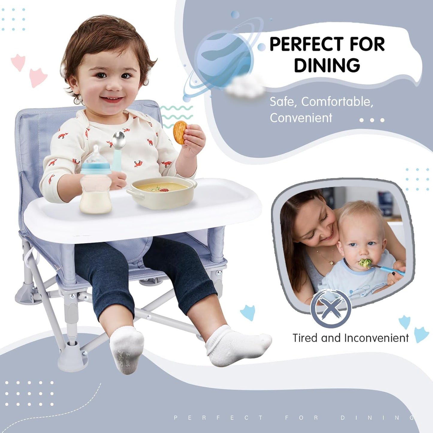 Foldable Baby Camping Chair with Tray