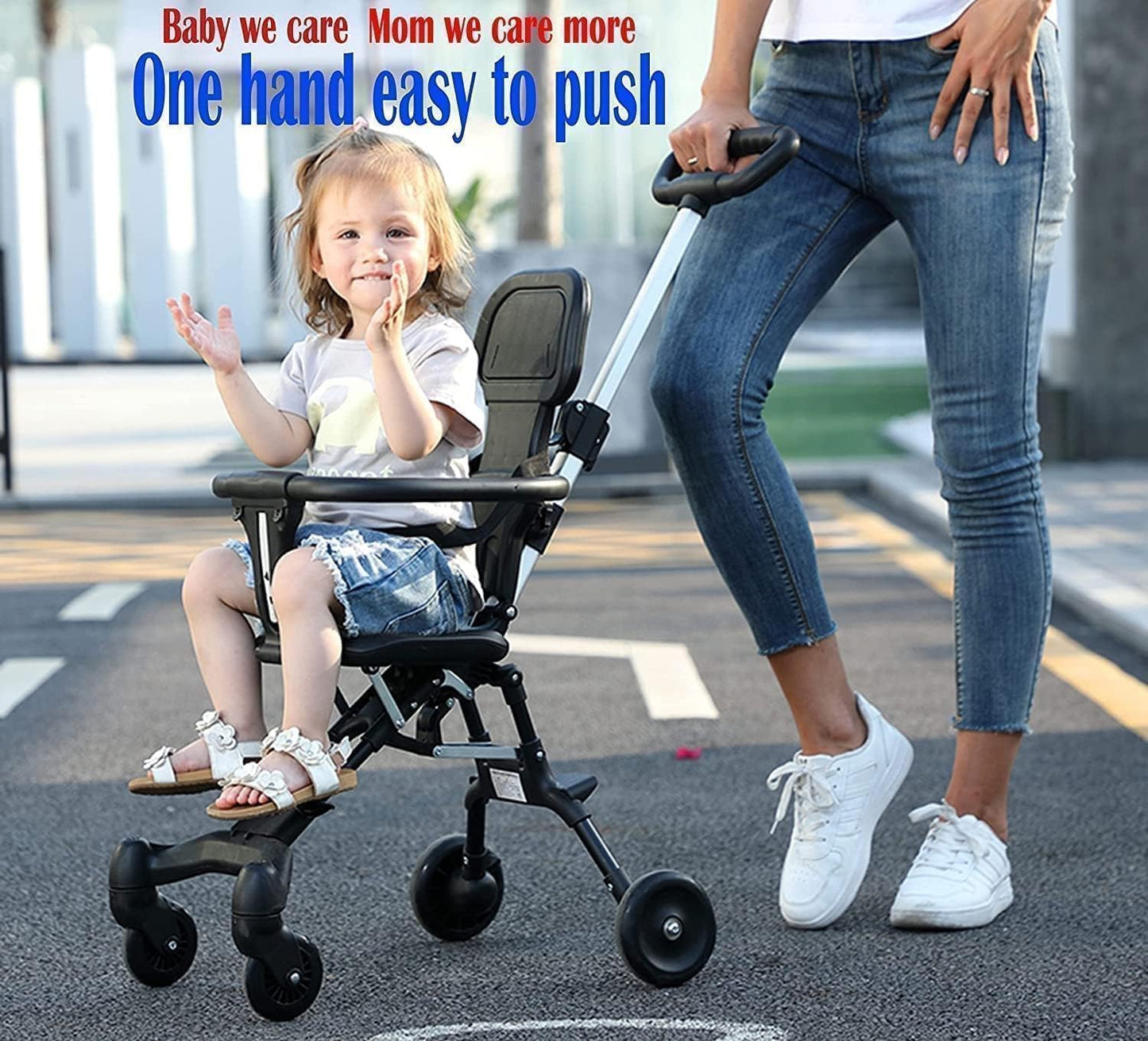 Lightweight Foldable Baby Stroller – Compact, Travel-Friendly, with Recline & Large Storage