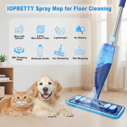 Manual Spray Mop With Refillable Water Tank