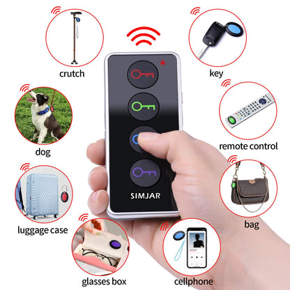 Smart Remote Wireless Key Finder with LED Flashlight, 1 RF Transmitter and 4 Receivers