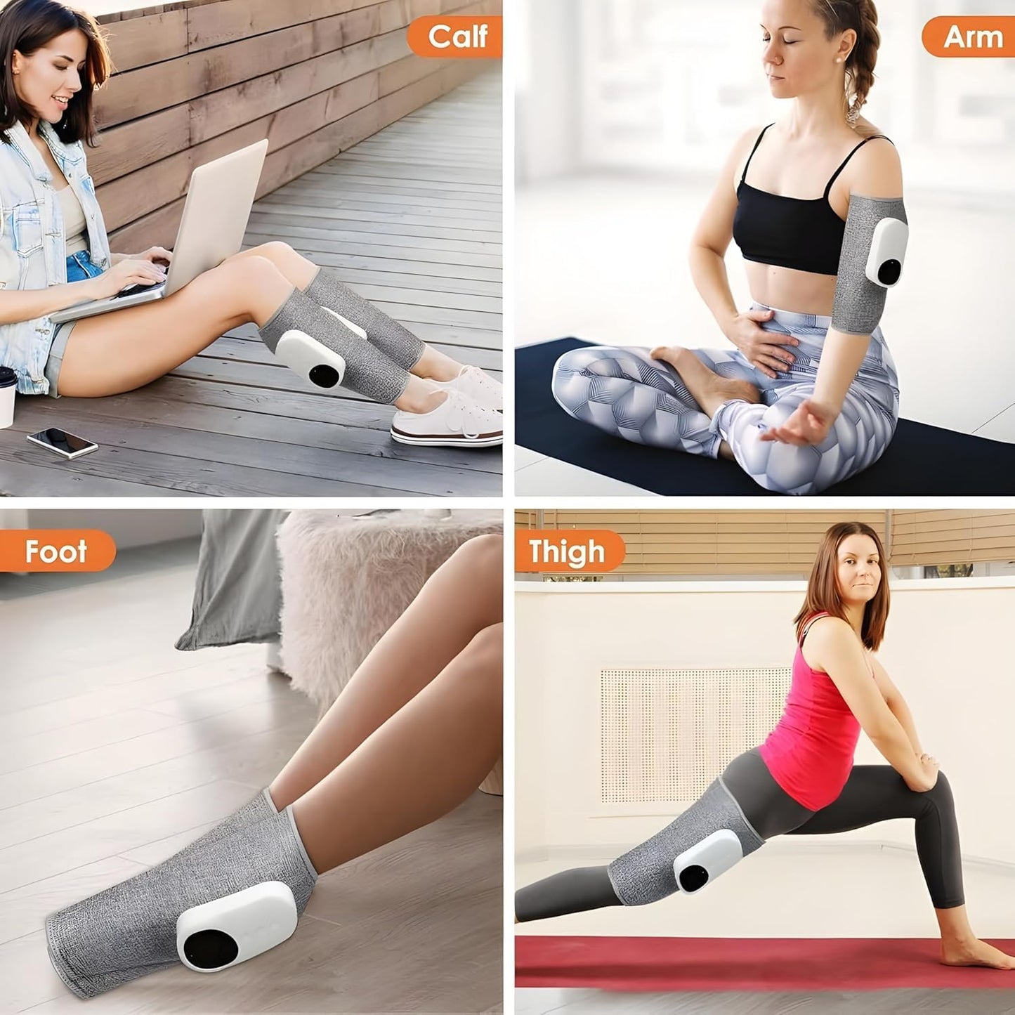 Air Compression Heat Leg Massager (Pack Of 2)