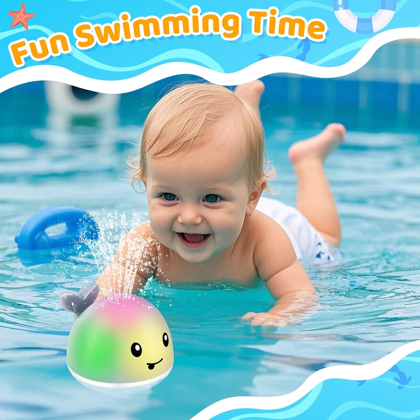 Magical LED Whale Bath Sprinkler Toy