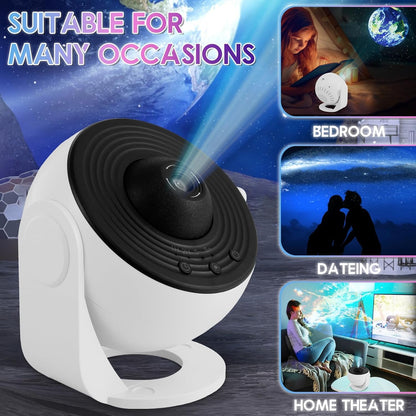 Galaxy Night Light Projector – 13 Film Modes with 360° Rotation
